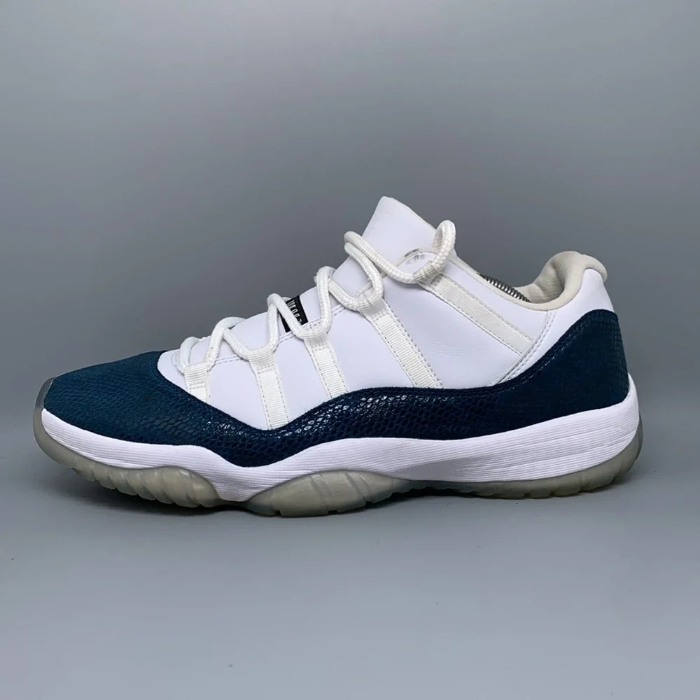 Jordan 11 Retro Low Snake Navy Basketball Shoes CD6846-102 Men's Sz 13‎